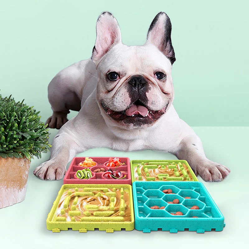 

1 Pet Food Tray Eye-Catching Durable Silicone Dog Licking Pad Slow Feeding Bowl Distribution Pad For Pet Cats And Dogs