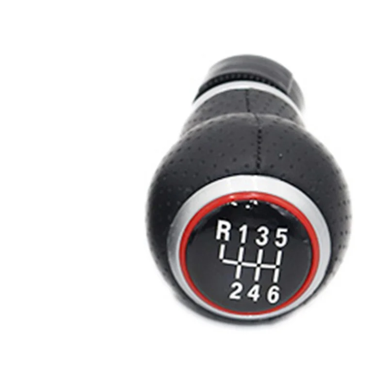 R123456 gear knob Для VW Tiguan 5N 2007 2008 2009 2010 2011 автомобиля 5/6 Скорость автомобиля Шестерни переключатель ручки для включения и выключения с свободного кроя из искусственной кожи - Название цвета: R123456 gear knob