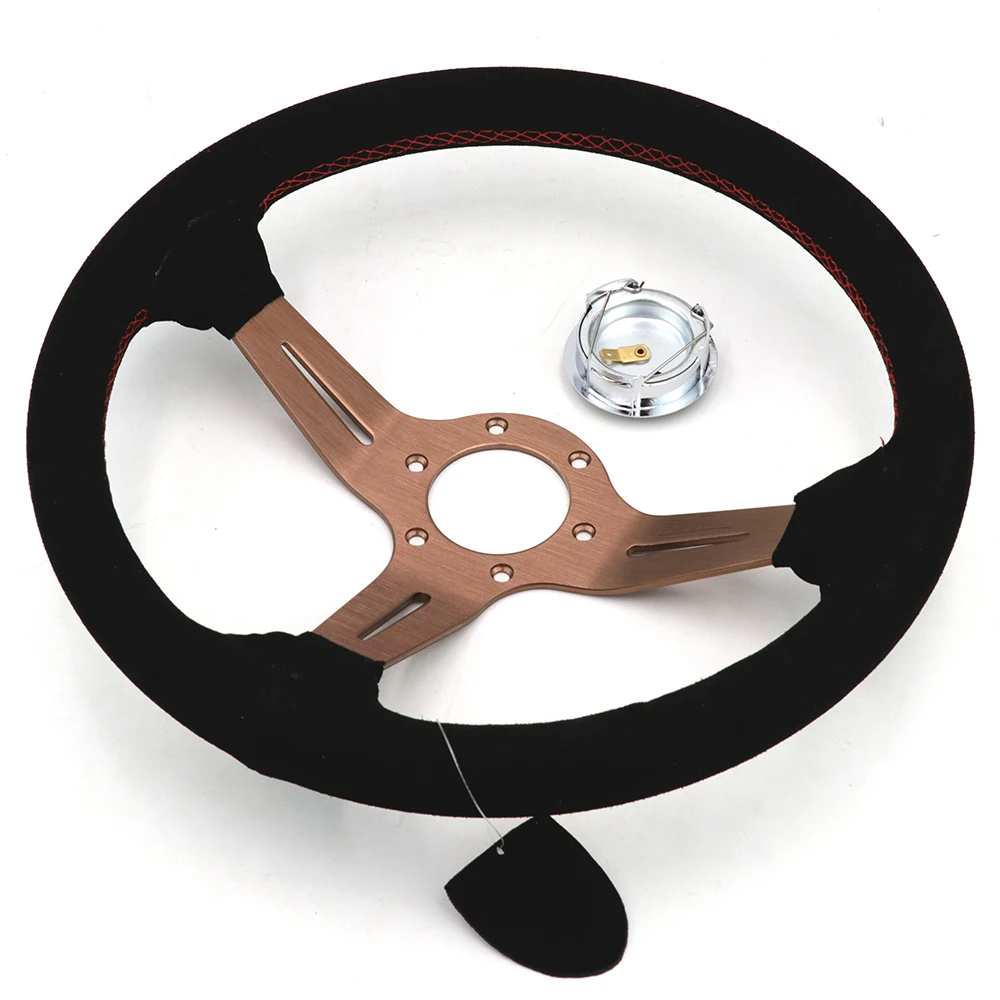 Универсальные 14-дюймовые ND замшевые кожаные рулевые колеса спортивные Рули |