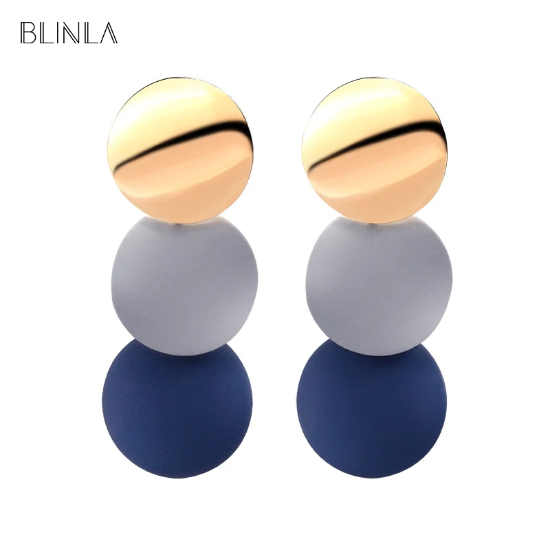 

BLINLA Fashion Vintage Statement Drop Earrings for Women Korean Geometric Long Hanging Dangle Earring Jewelry Wholesale brincos