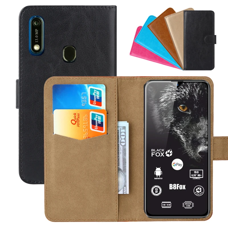 Роскошный чехол кошелек для Black Fox B8m BMM441W Ретро флип из искусственной кожи с