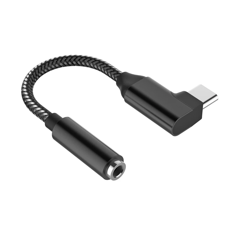 Кабель-Переходник USB C на 3 5 мм адаптеру головного телефона 90 градусов Type