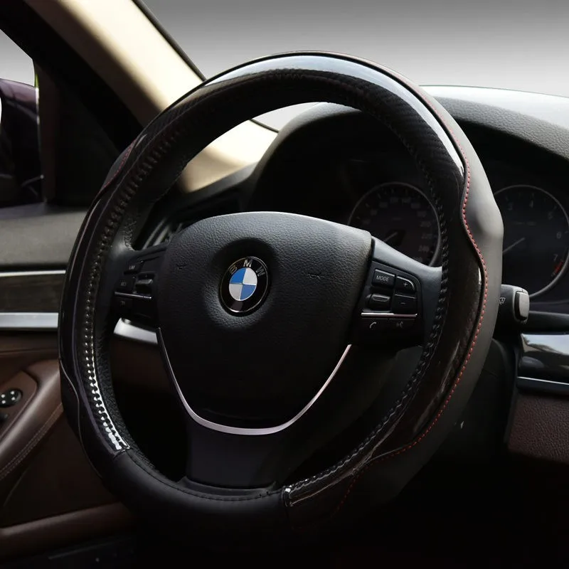 DIY гоночный автомобиль мягкий 38 см чехлы на руль из углеродного волокна натуральной кожи Декор интерьера из натуральной воловьей кожи спортивный Чехол