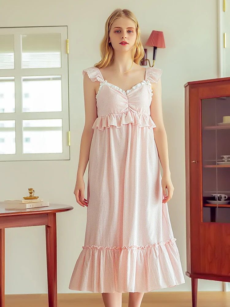 Ночная рубашка размера плюс кружевное хлопковое нижнее белье для дома ночная