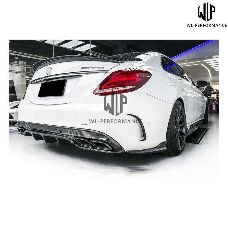 W205 седан C300 высококачественный диффузор из углеродного волокна губа на задний