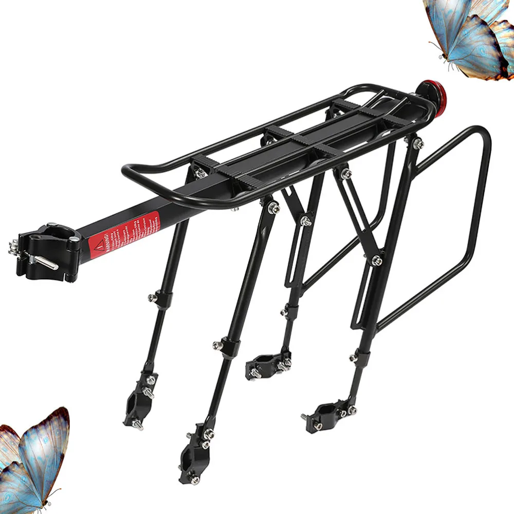 

Quick Release Aluminum Alloy Rear Shelf Mountain Bike Rack with Reflective Lights