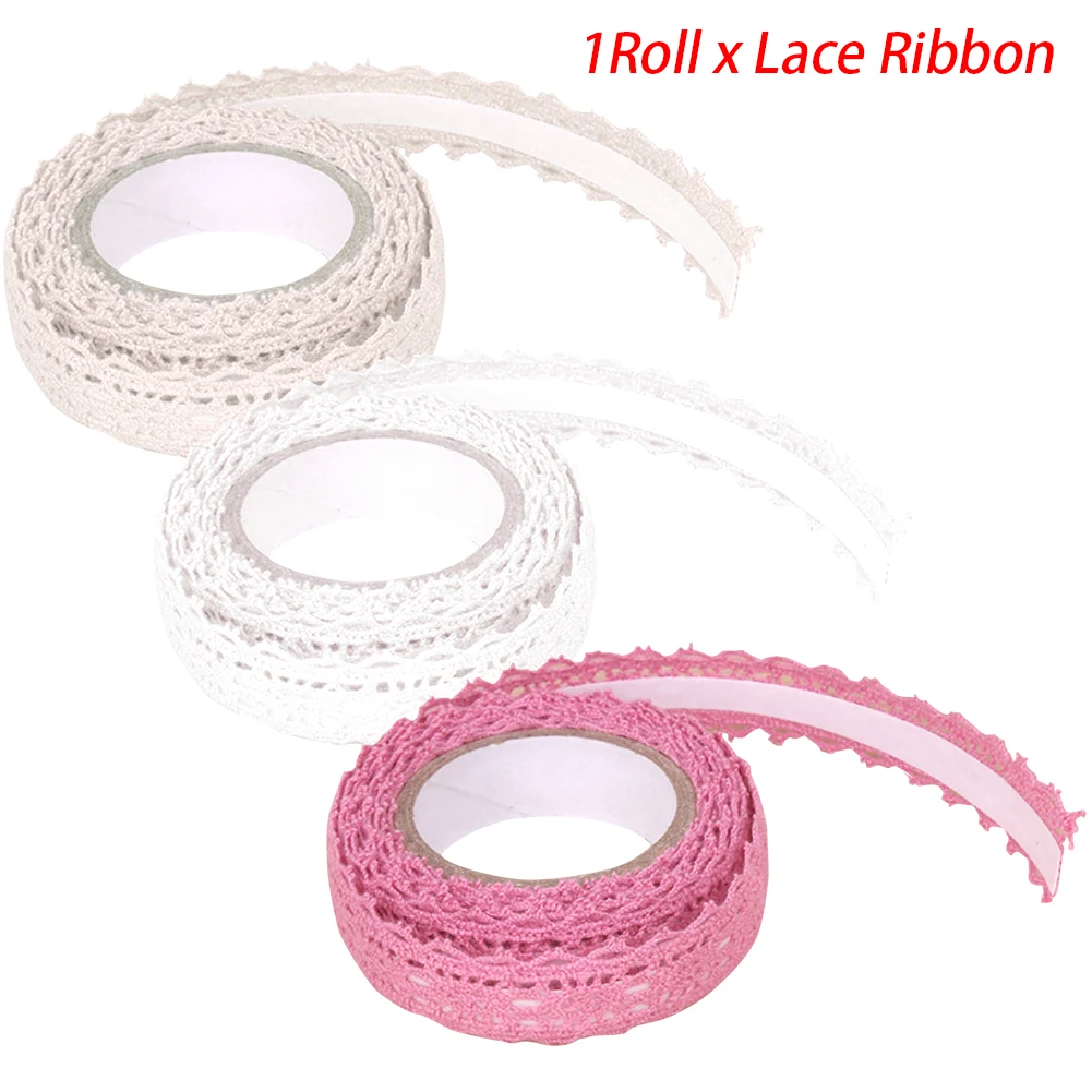 Wrap Lace Ribbon Self Adhesive Packaging Sticker Multipurpose Home Wedding Christmas Gifts DIY Craft Fabric Trim Double Sided | Канцтовары