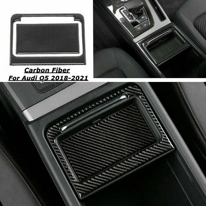 

for Q5 2018-2021 Real Carbon Fiber Central Console Storage Box Panel Trim