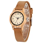 Классический Коричневый чехол, деревянные часы для женщин, типичный натуральный кожаный коричневый ремешок, ручная работа, деревянные наручные часы, подарок orologio donna