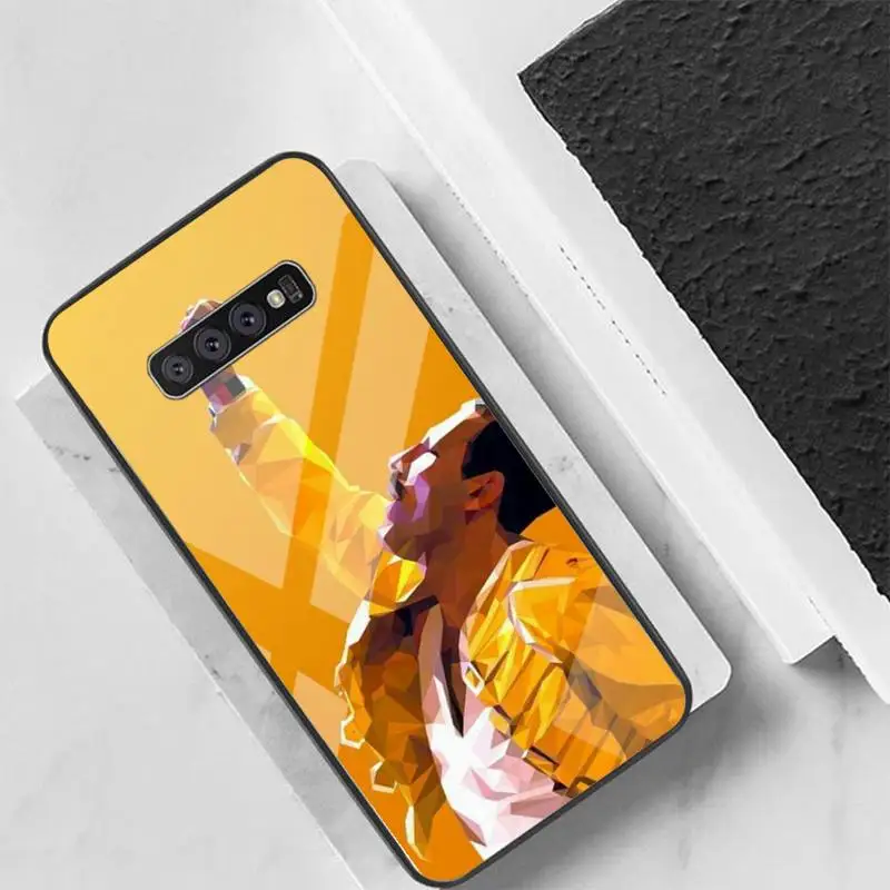 

Queen Freddie Mercury Phone Case For Samsung S10 S20 S9 Plus Note9 10 Case Glass Case For Samsung Galaxy S10