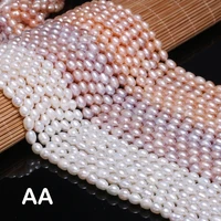 natural freshwater pearl beads high quality oval shape punch loose beads for diy elegant necklace bracelet jewelry making 6 7mm