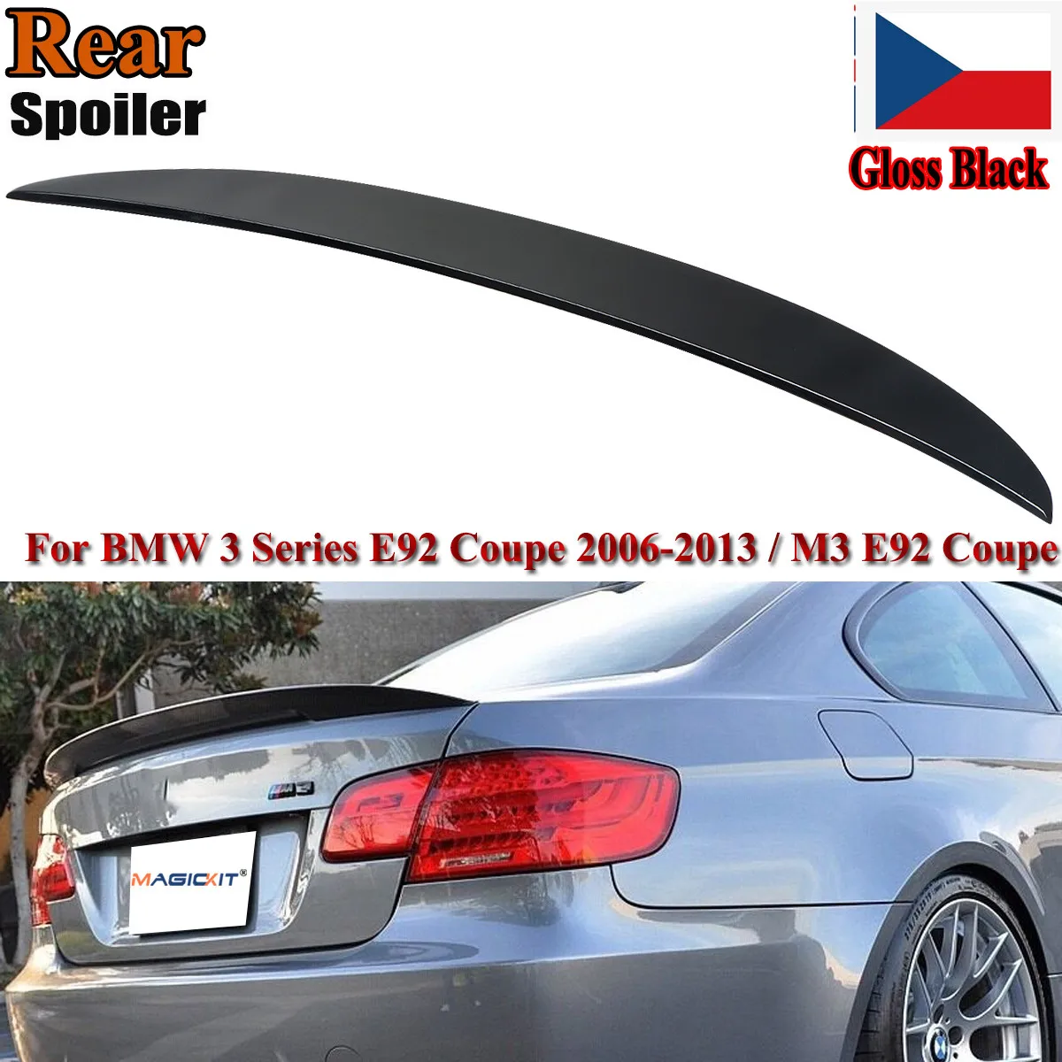 

MagicKit FOR BMW 3 SERIES E92 COUPE M PERFORMANCE GLOSS BLACK BOOT SPOILER TRUNK LID LIP