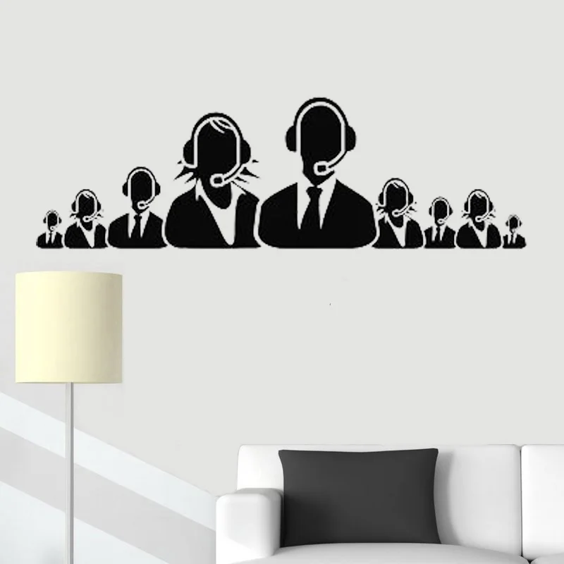 Mural Vinyl Wall Decals Office Removable Stickers Operator Call Center Decoration Art Decor O13 | Дом и сад