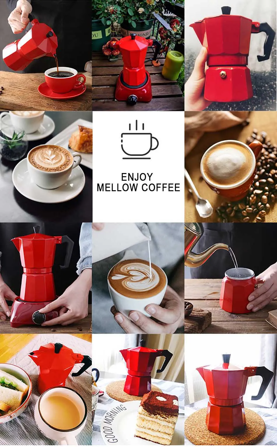 Кофеварка GUNOT, алюминиевый кофейник Mocha, кофейник для эспрессо, кофейник, кофейник для эспрессо, Кофеварка