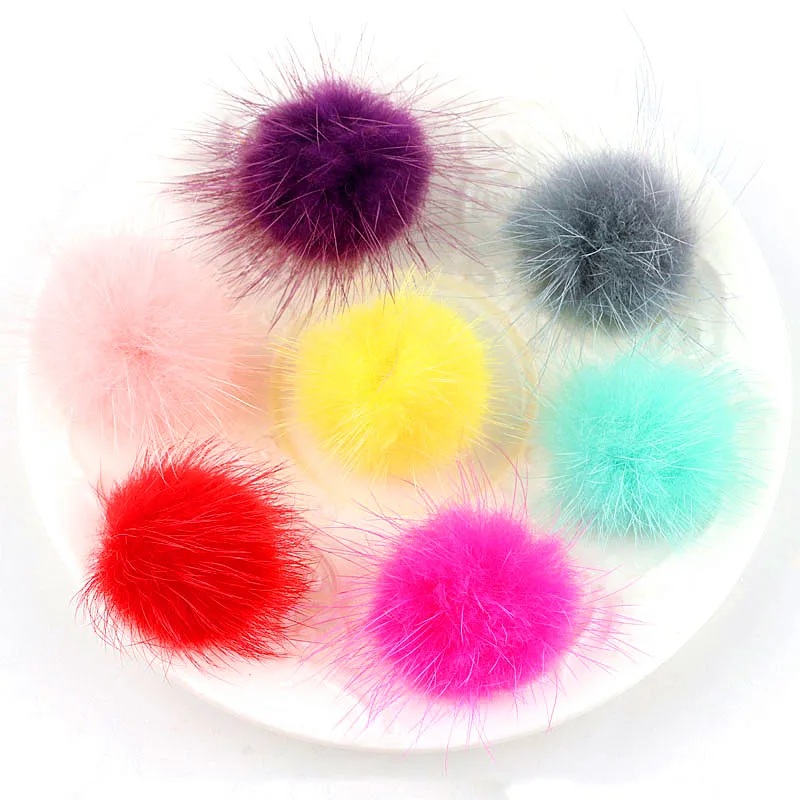 Шарик-помпон из меха норки 3 см 10 шт. | Дом и сад
