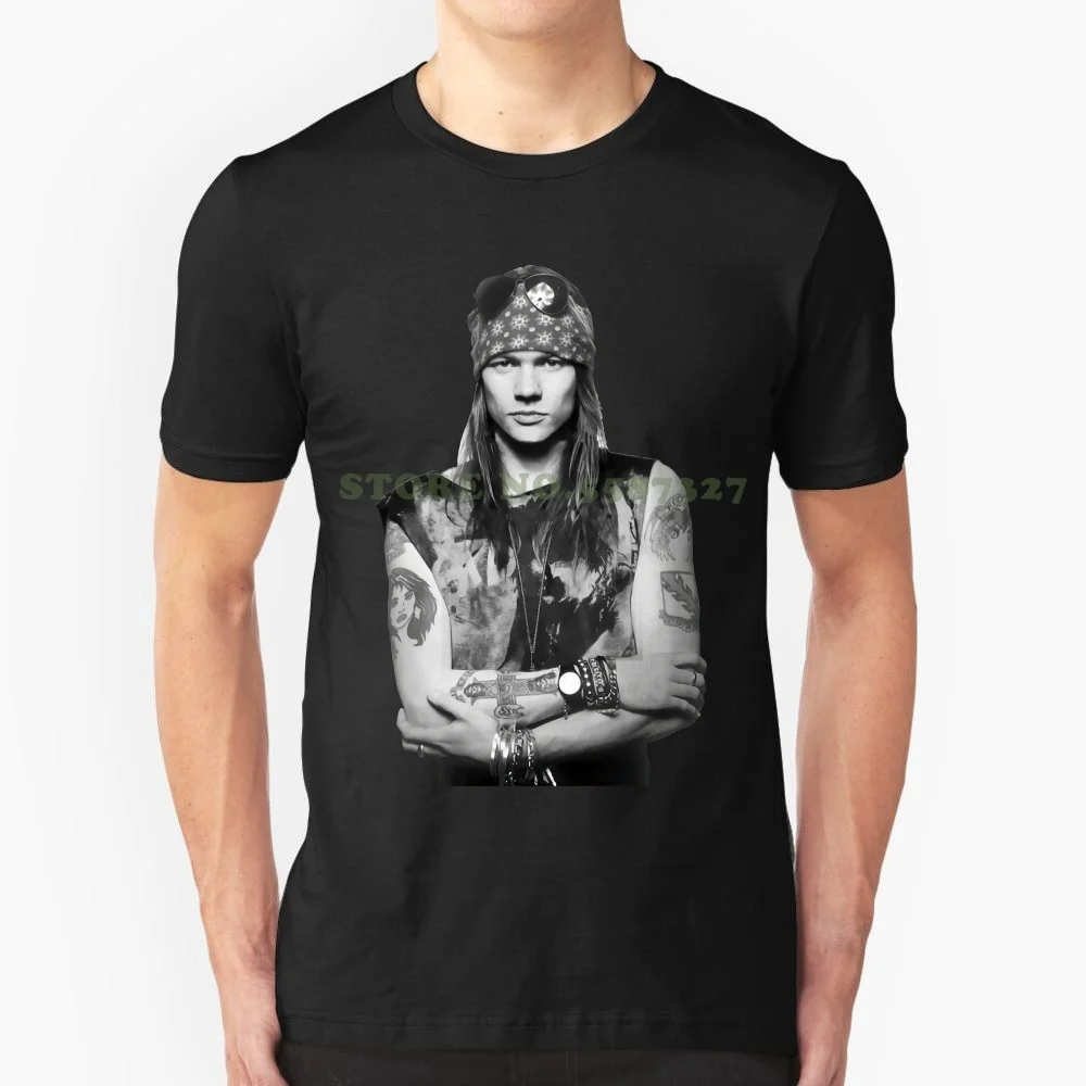 

Мужская хлопковая футболка Axl Rose Guns n'roses Gnr Vtg, летняя черная футболка в стиле ретро с рисунком из тяжелого металла и рок-группы