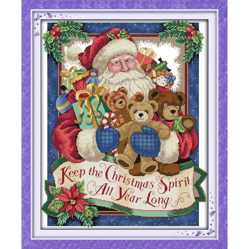 

Everlasting Love Happy Christmas (2) Ecological Cotton Chinese Cross Stitch Kits Counted Stamped 14CT And 11 CT Sales Promotion