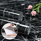 Черная Мраморная Бумага самоклеящаяся настенная бумага виниловая маслостойкая Водонепроницаемая Глянцевая гранитная бумага для мебели покрытие поверхность для кухни