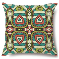 artinlive green geometrical hemp pillowcase plain car sofa cushion cover cotton linen simple pillowcases fashion decorate