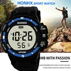 Бренд Honhx спортивные часы для мужчин и женщин, мужские водонепроницаемые цифровые наручные часы с хронографом и будильником, светодиодные часы для студентов, мужские часы