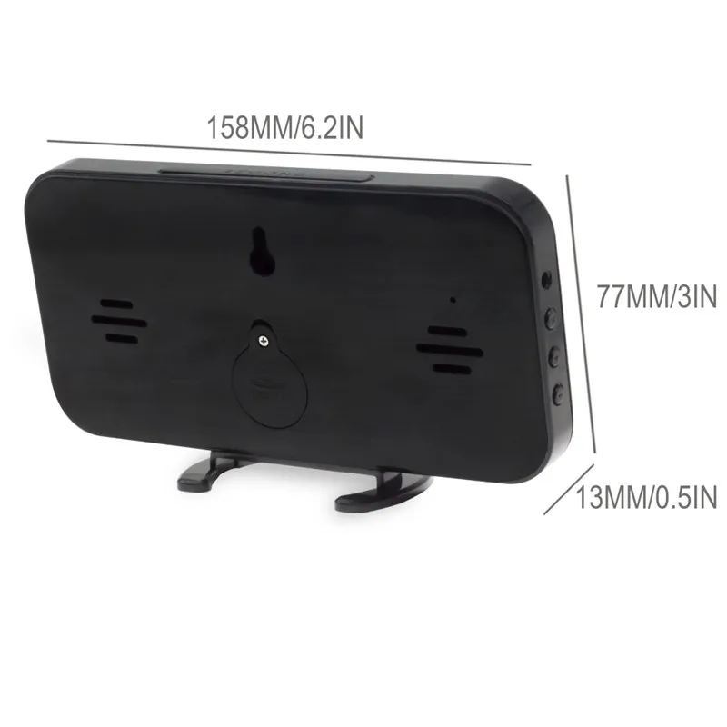 

LED Alarm Clock Mirror Digital Clock Snooze Time Temperature Night Display Reloj Despertador 2 USB Output Ports Table Clock