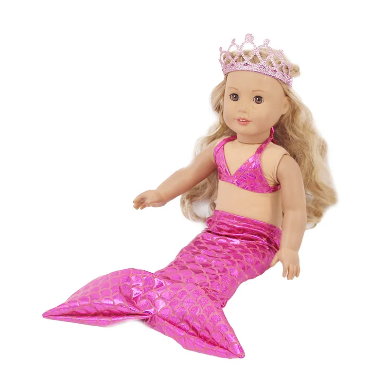 Кукла розово Синяя Русалка Принцесса Набор подходит для 18 дюймовой американской