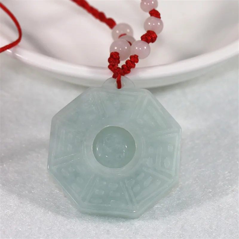 

Natural Jade Emerald Jesus Eight Diagrams Pendant Charm Jewellery Fashion Accessories Hand-Carved Man Woman Amulet Gifts