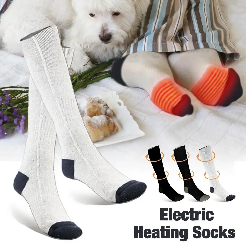 

Electric Heated Socks Adjustable USB Rechargeable High Socks Feet Knees Warmer For Man Women Outdoor Sports Keep Foot Warm