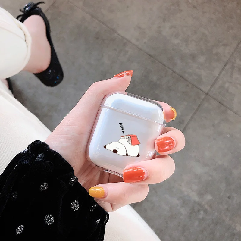 Мягкая одежда с принтом милой Air стручки чехол для Apple Airpods Чехол класса люкс