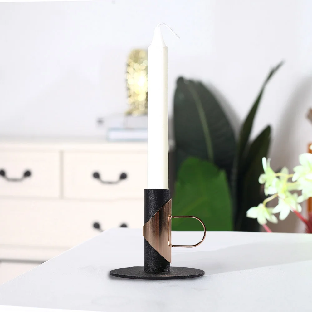 

2 Pcs Decorate Candle Holders Set Of Candle Holders Black Retro Wrought Metal Tealight Candle Holder Anniversary