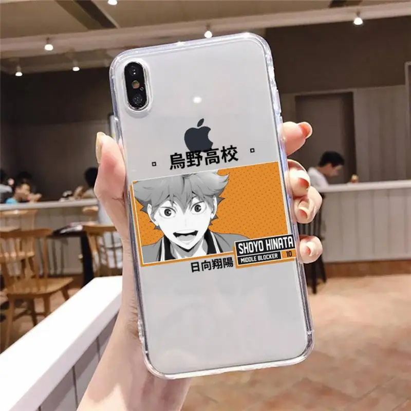 

volleyball boy Haikyuu!! Anime Phone Case Transparent soft For iphone 5 5s 5c se 6 6s 7 8 11 12 plus mini x xs xr pro max