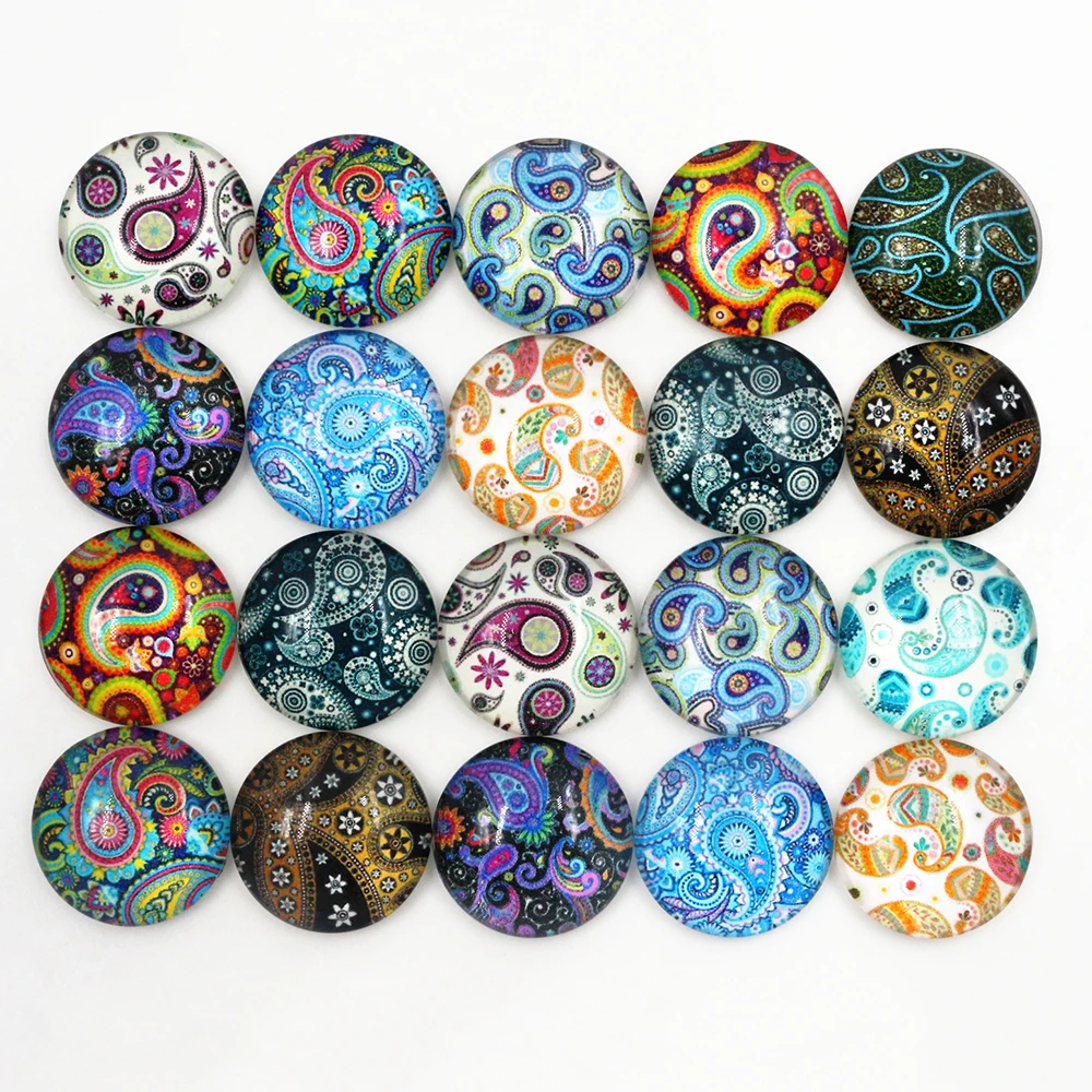 10 шт. 20 мм и 25 Новая модная текстура Смешанная Ручная работа фото стекло кабошоны