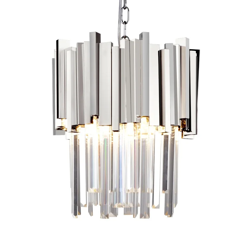 Подвесной светильник LukLoy современный золотой хромированный с хрустальным