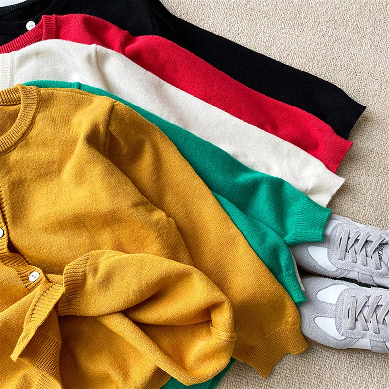 Осень 2021 новинка модные кардиганы для мальчиков карамельных цветов свитера