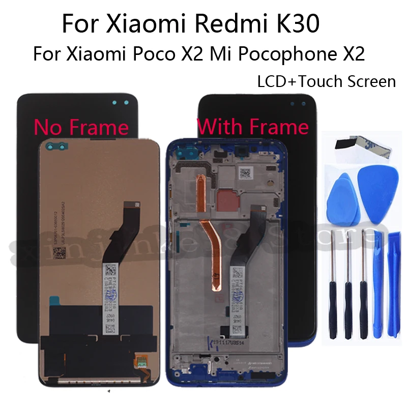 

6,67 "Оригинальный ЖК-экран для Xiaomi Redmi K30, сенсорный экран, дигитайзер в сборе для Xiaomi Poco X2 Mi Pocophone X2, ЖК-дисплей
