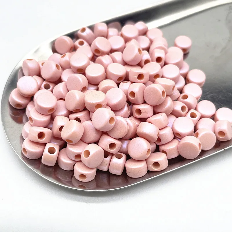 

50pcs 8x5mm AB Colour Round Flat Charms Acrylic Beads Loose Spacer Beads for Jewelry Makeing DIY Handmade Bracelet Accessories B
