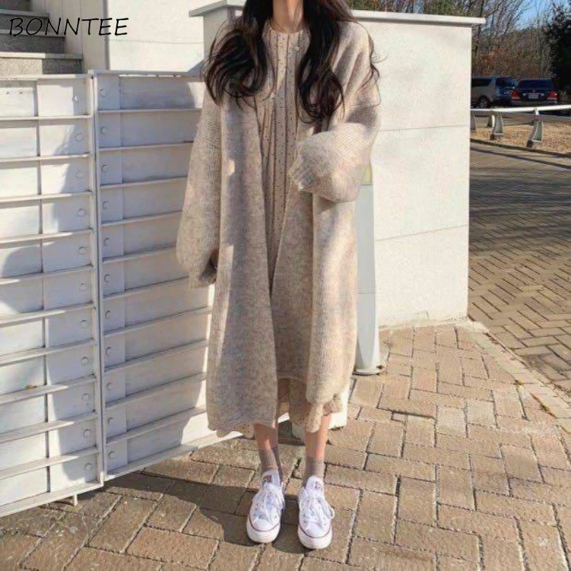 

Кардиганы женские в стиле Ins, шикарная нежная женская классическая одежда, вязаная свободная однотонная Повседневная универсальная улична...