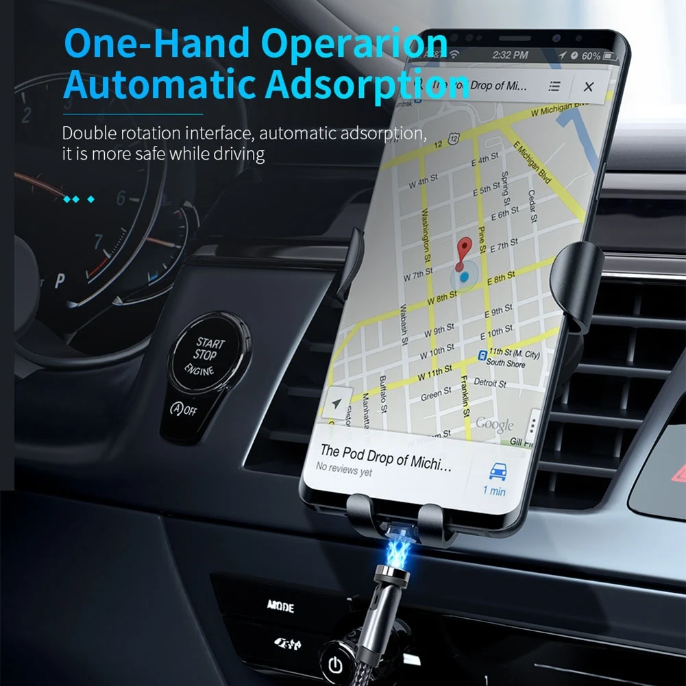 

540 Degree Rotating Magnetic Micro Usb Type-c QC3.0 Mobile Phone Fast Lightning Charging Cable For Android Phones