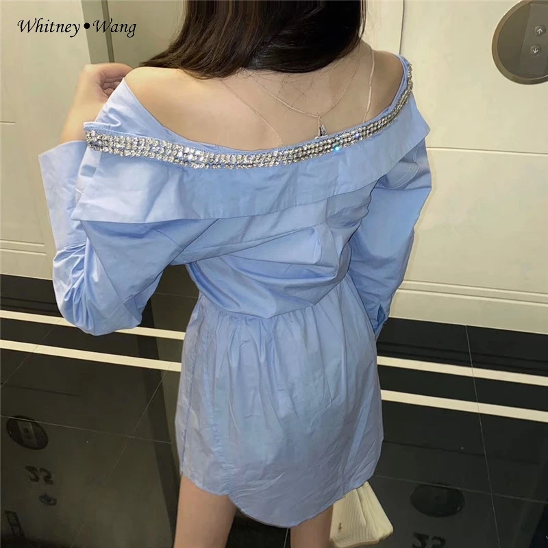 WHITNEY WANG весна 2020 модная уличная одежда сексуальная сетка пэчворк бриллианты