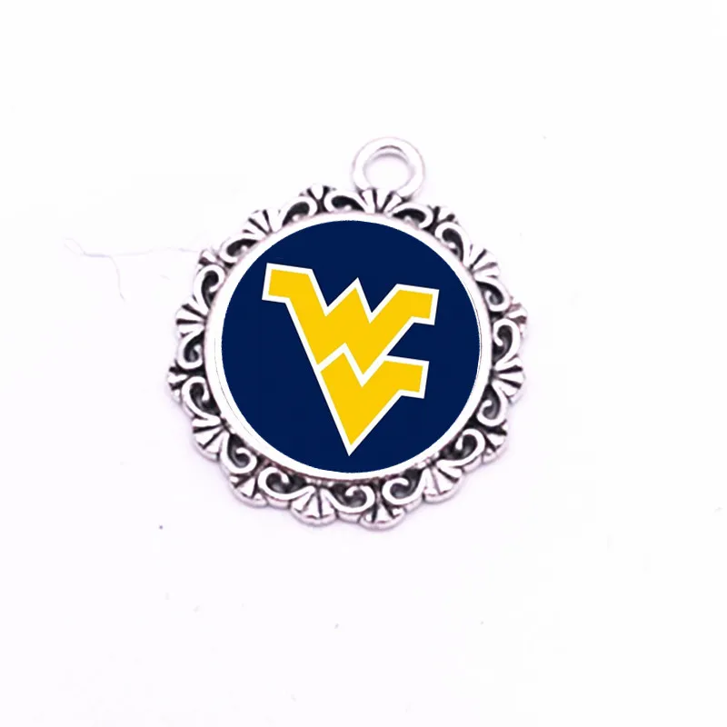 Wholesale Sports west virginia Charms Pendant For DIY Braceles& Necklace& Earrings& Key chain Jewelry Accessories 20pcs/lot