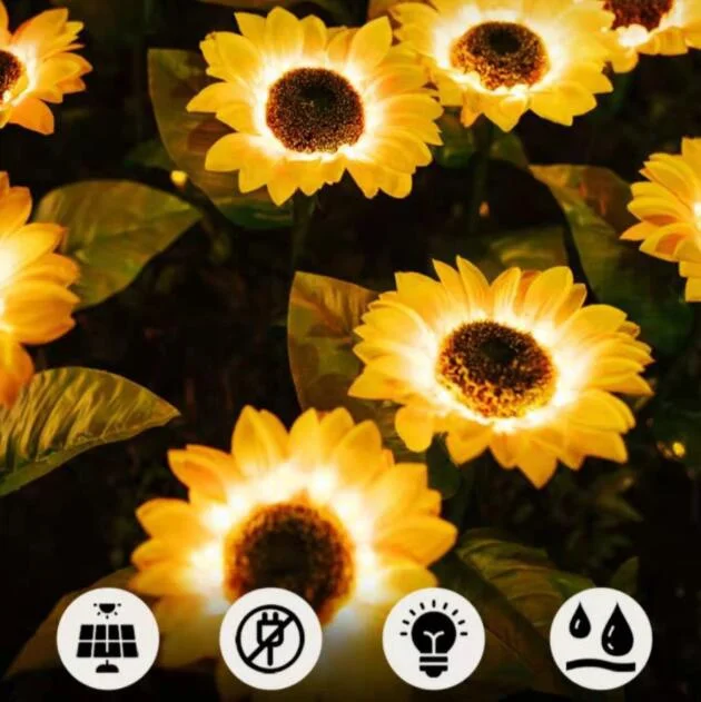 

Garden Lights Solar LED Light Waterproof Sunflower Lawn Light Courtyard Garden Decoration Outdoor Landscape Lighting for Patch