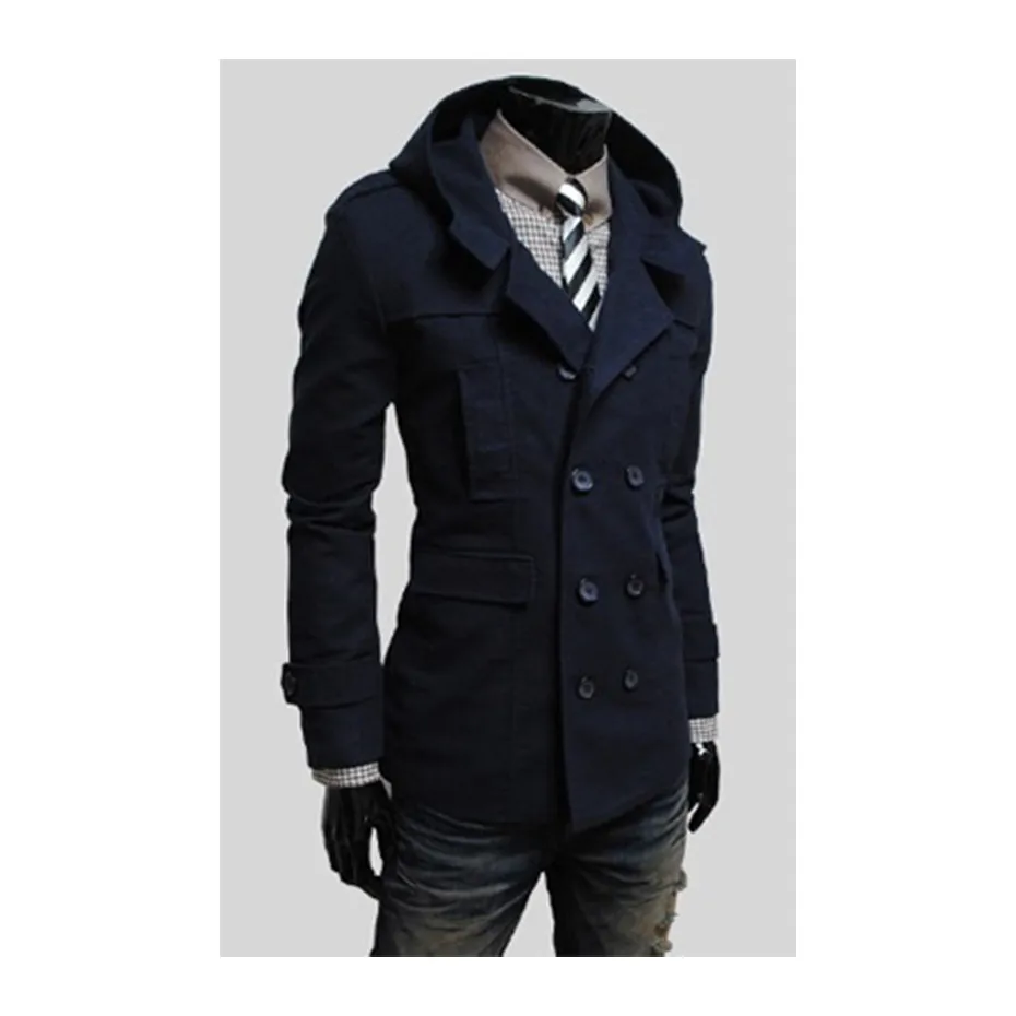 

Trenchs Knit Long Men's OverCoats Camisa ZOGAA Wool Mens Trench Slim Masculina Men Hooded Fit Windbreaker Hooded Fashion Coat Ca