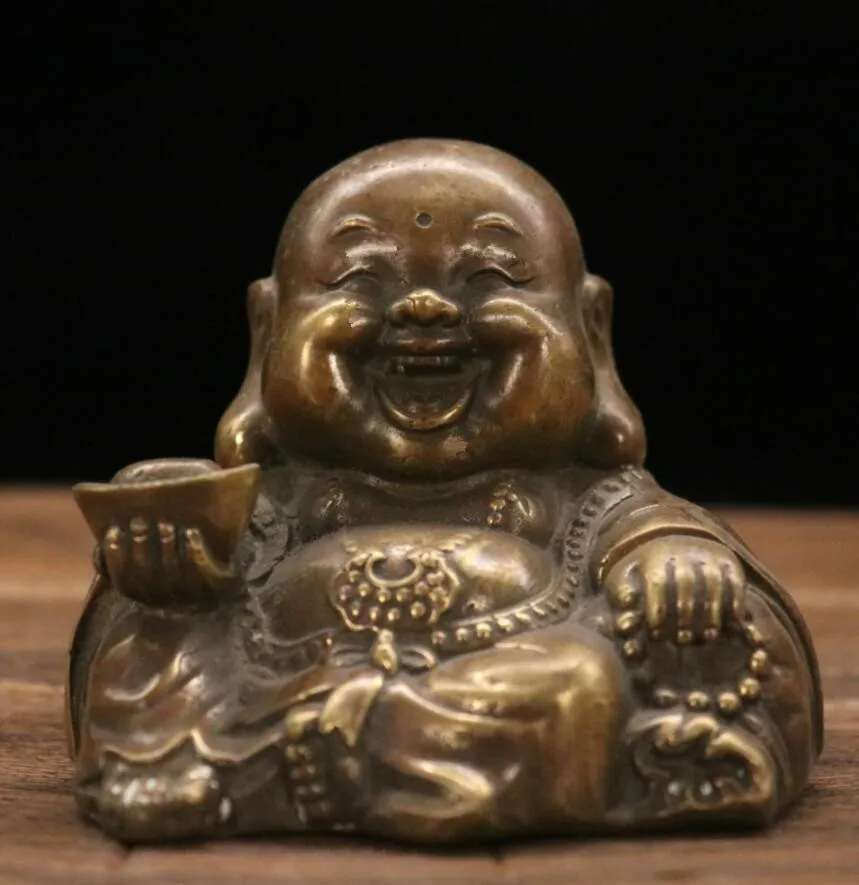 

Архальная латунная статуя большой головы Будды maitreya, домашнее украшение, поделки