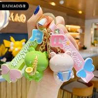 resin material cartoon frog band keychain trend car pendant key chain cute school bag accessories exquisite couple birthday gift