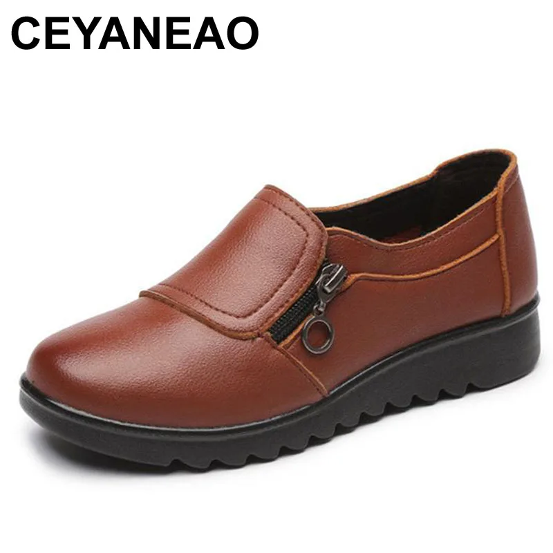 CEYANEAO женские кожаные туфли балетки на плоской подошве женская обувь гибкие