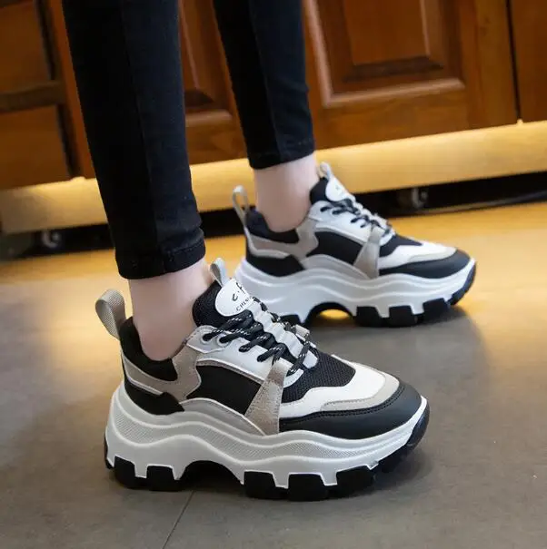 Женские массивные кроссовки Вулканизированная подошва повседневная обувь на