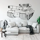 Большой боевой танк, емкость для детской комнаты, танк, армия, Solider War, настенная наклейка, игровая комната, виниловый домашний декор LW223