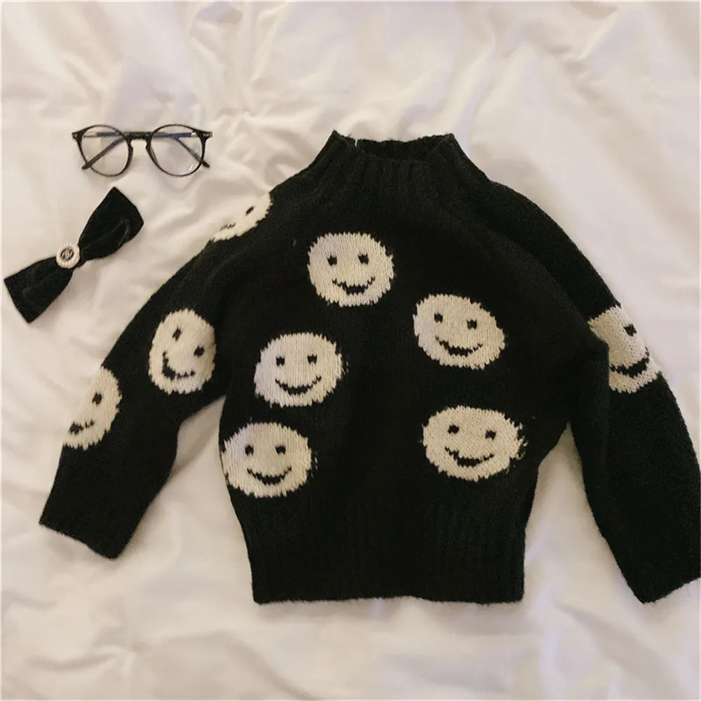 Осенне-зимний новый детский тренд для мальчиков и девочек 19 свитер с круглым
