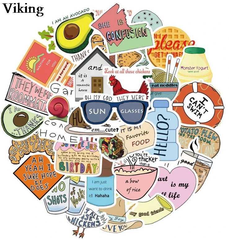 

50Pcs/set Funny Art Stickers Non-repeating Scrapbooking Stickers Graffiti Motorcycle Skateboard Laptop Luggage Car Decal G0868