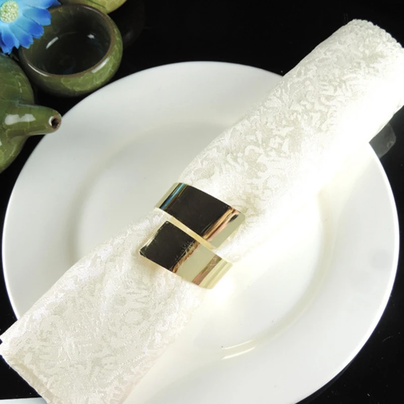 

12 Pcs Hotel Restaurants Creative Metal Napkin Ring Napkin Ring Simple Mouth Cloth Ring Napkin Buckle